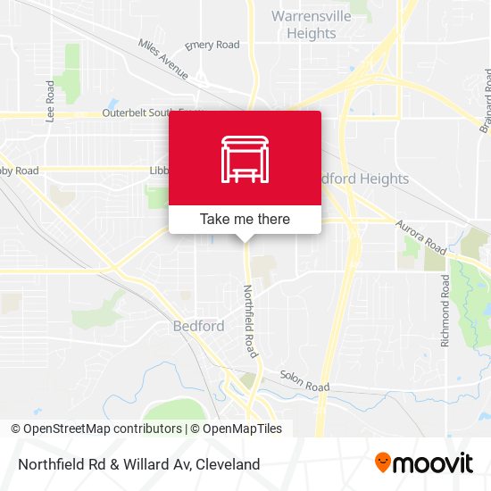 Northfield Rd & Willard Av map