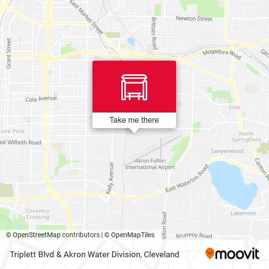 Triplett Blvd & Akron Water Division map