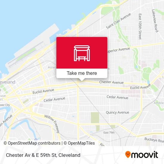Chester Av & E 59th St map