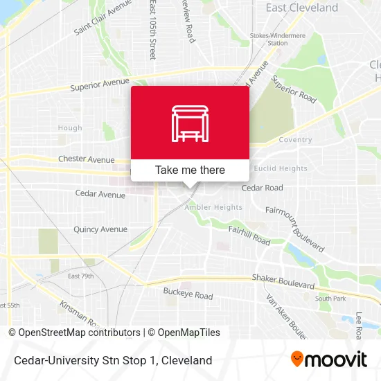 Cedar-University Stn Stop 1 map