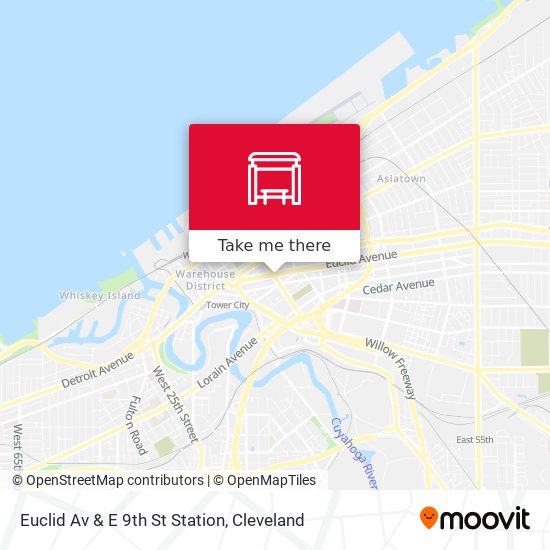 Euclid Av & E 9th St Station map