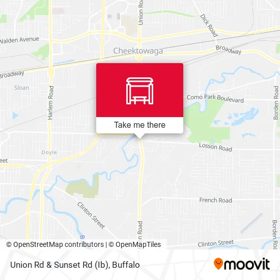 Union Rd & Sunset Rd (Ib) map