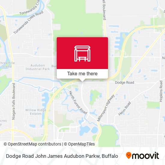 Dodge Road John James Audubon Parkw map