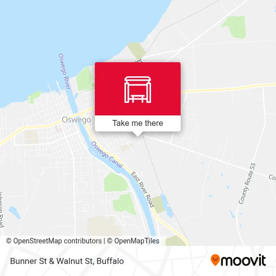 Bunner St & Walnut St map