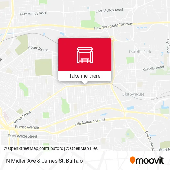 N Midler Ave & James St map