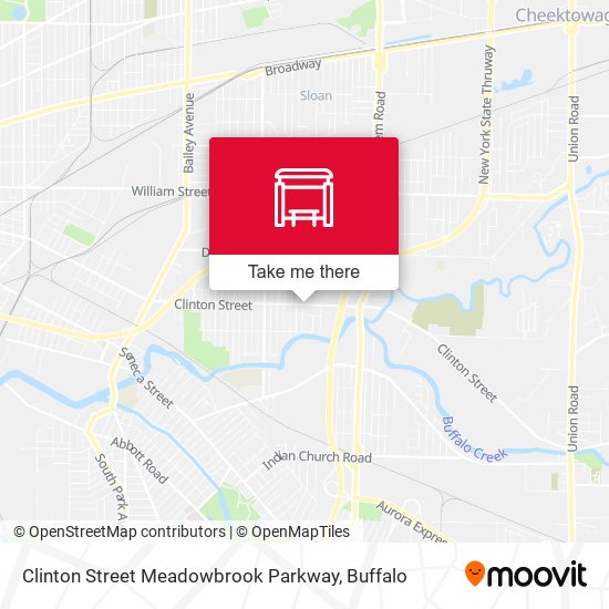 Clinton Street Meadowbrook Parkway map