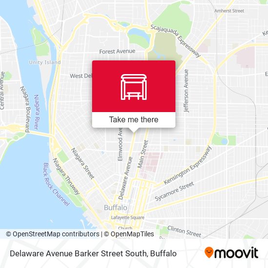 Mapa de Delaware Avenue Barker Street South