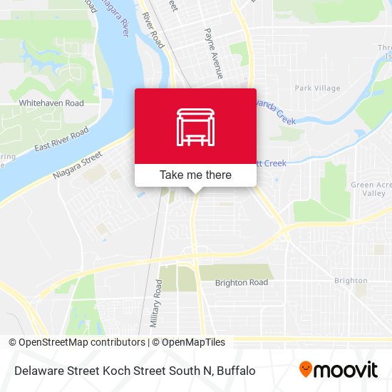 Delaware Street Koch Street South N map