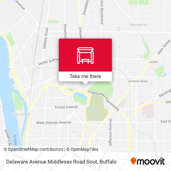 Mapa de Delaware Avenue Middlesex Road Sout