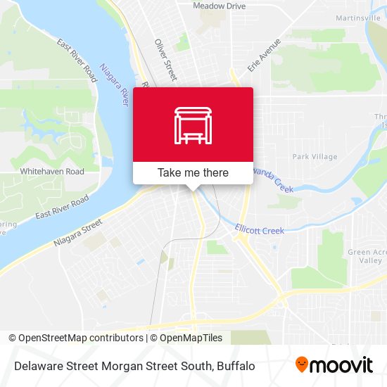 Mapa de Delaware Street Morgan Street South