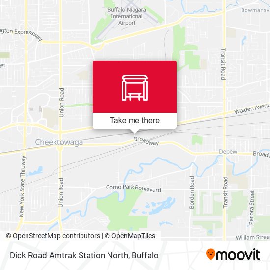 Mapa de Dick Road Amtrak Station North