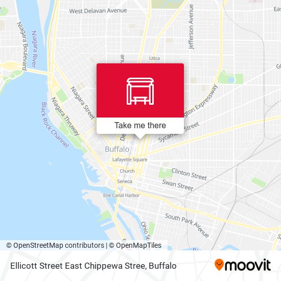 Mapa de Ellicott Street East Chippewa Stree