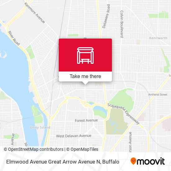 Mapa de Elmwood Avenue Great Arrow Avenue N