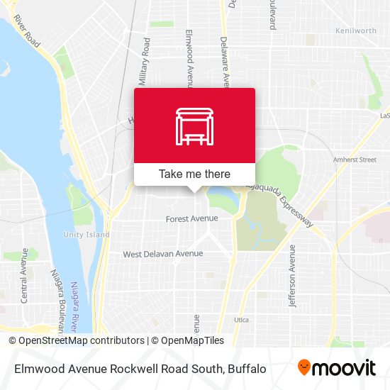 Elmwood Avenue Rockwell Road South map