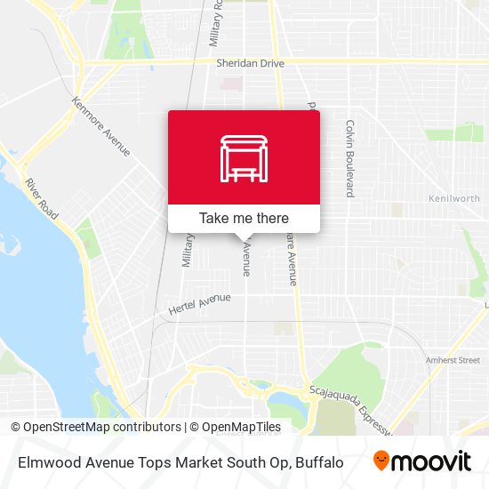 Elmwood Avenue Tops Market South Op map