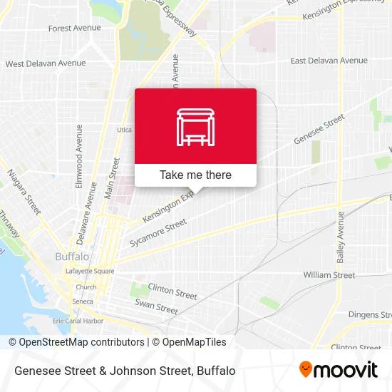 Genesee Street & Johnson Street map