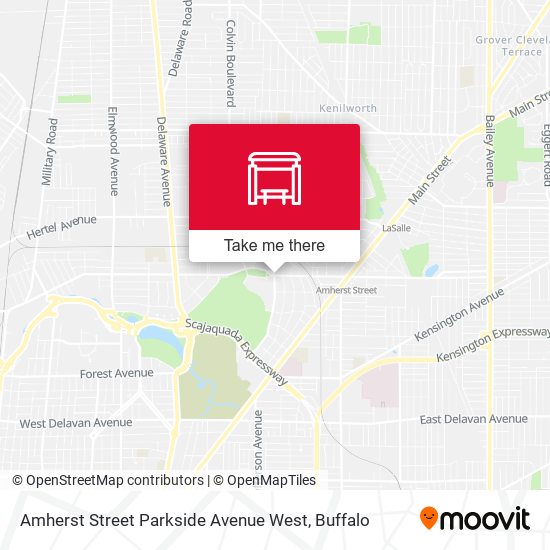 Mapa de Amherst Street Parkside Avenue West