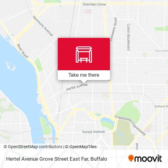 Mapa de Hertel Avenue Grove Street East Far