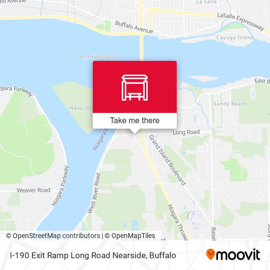 I-190 Exit Ramp Long Road Nearside map