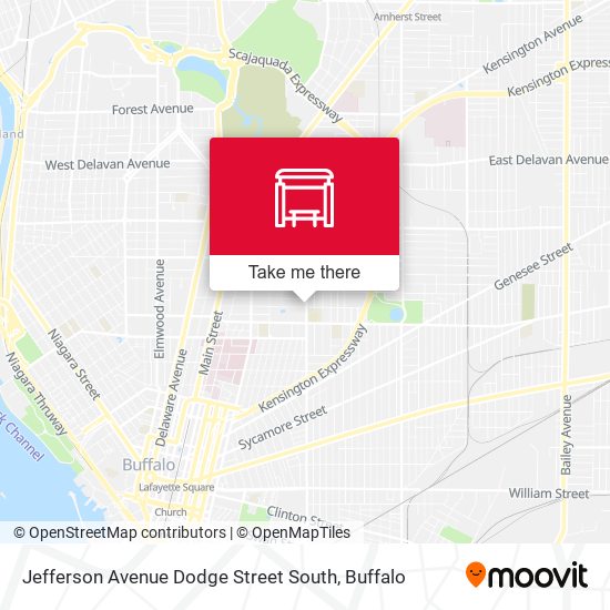 Jefferson Avenue Dodge Street South map