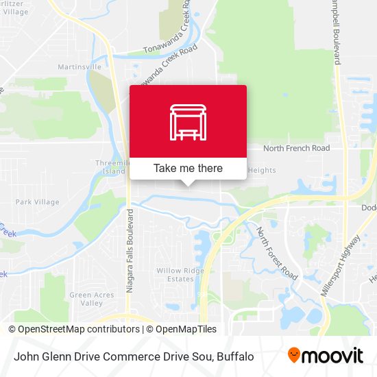 John Glenn Drive Commerce Drive Sou map
