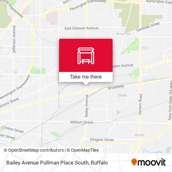 Bailey Avenue Pullman Place South map