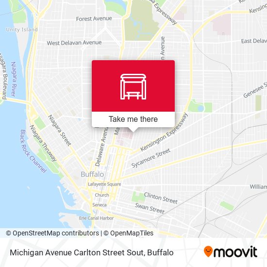 Mapa de Michigan Avenue Carlton Street Sout