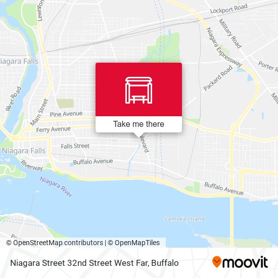 Mapa de Niagara Street 32nd Street West Far