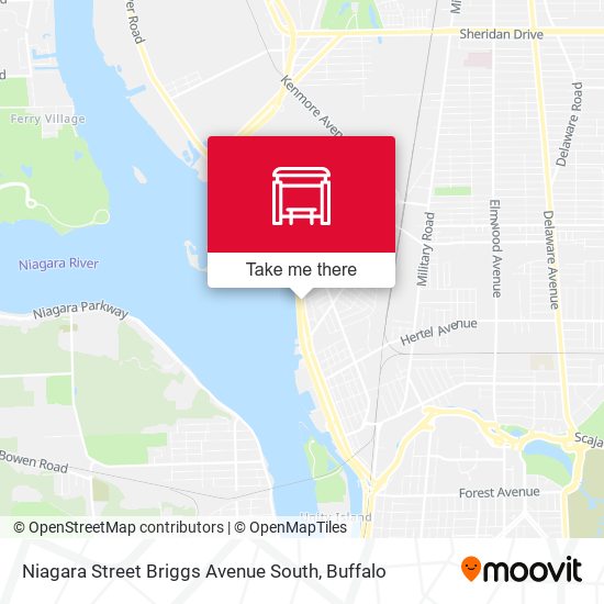 Mapa de Niagara Street Briggs Avenue South