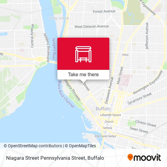 Mapa de Niagara Street Pennsylvania Street