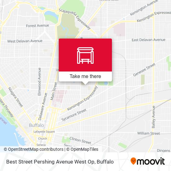 Best Street Pershing Avenue West Op map