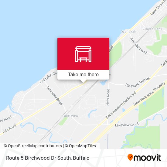 Route 5 Birchwood Dr South map
