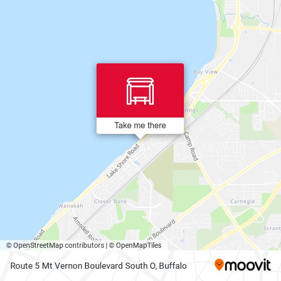 Route 5 Mt Vernon Boulevard South O map