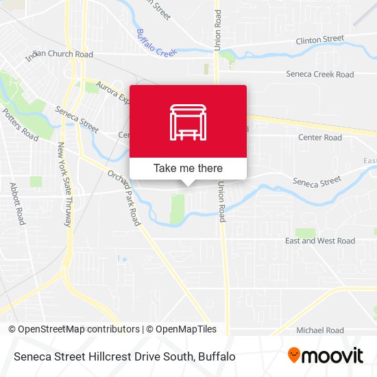 Seneca Street Hillcrest Drive South map