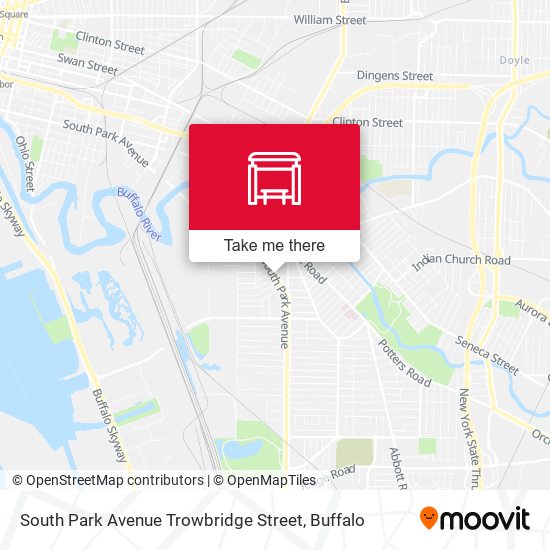South Park Avenue Trowbridge Street map