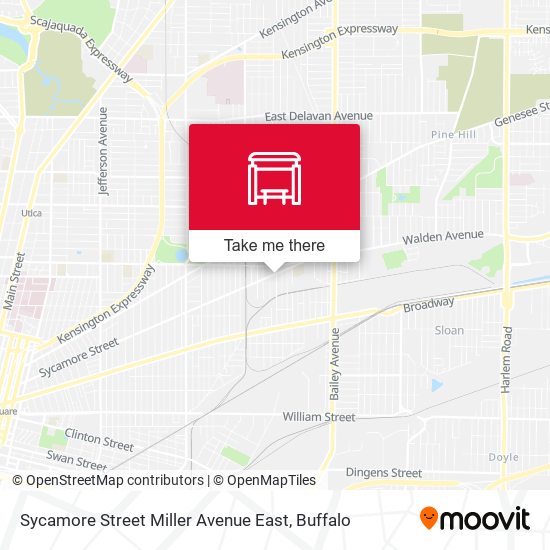 Sycamore Street Miller Avenue East map