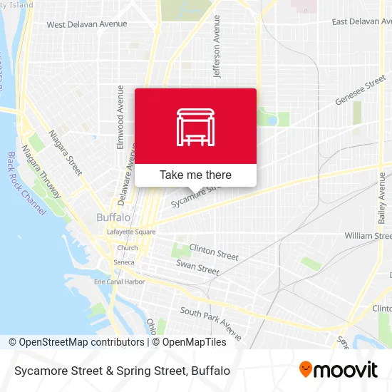 Sycamore Street & Spring Street map