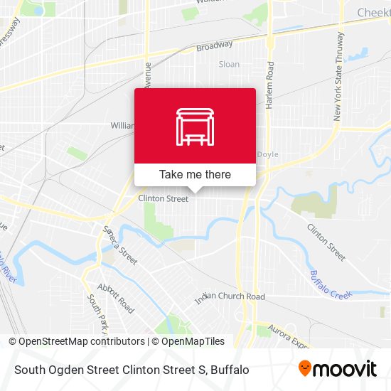Mapa de South Ogden Street Clinton Street S