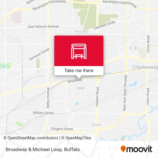 Broadway & Michael Loop map