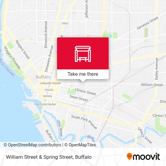 William Street & Spring Street map