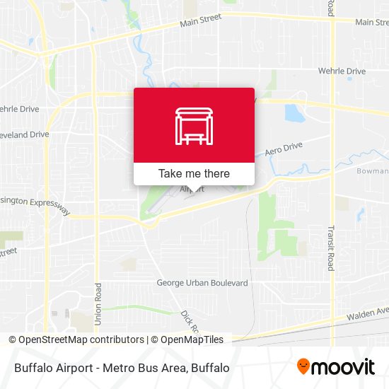 Mapa de Buffalo Airport - Metro Bus Area