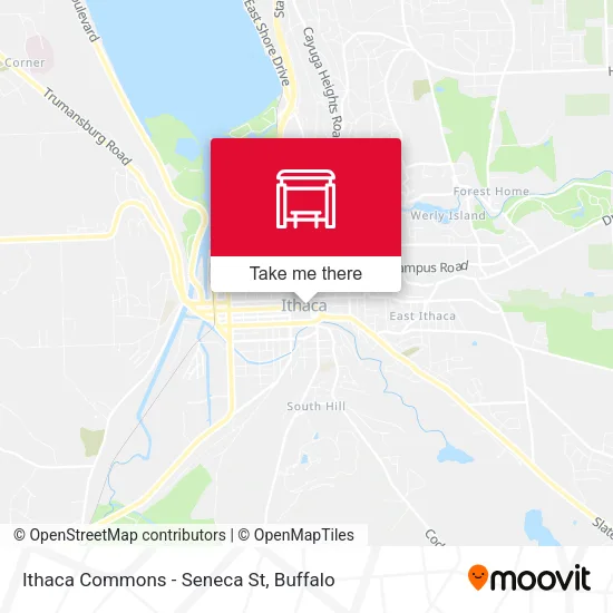 Mapa de Ithaca Commons - Seneca St