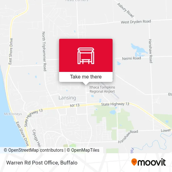 Warren Rd Post Office map