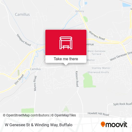 W Genesee St & Winding Way map