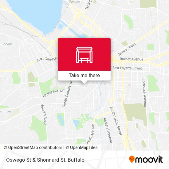 Oswego St & Shonnard St map