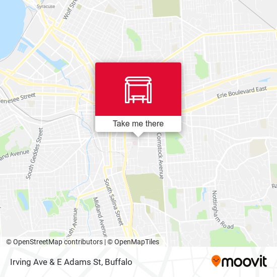 Irving Ave & E Adams St map