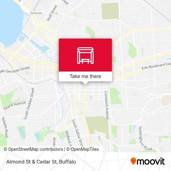 Almond St & Cedar St map