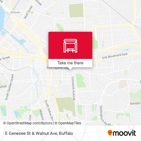 E Genesee St & Walnut Ave map