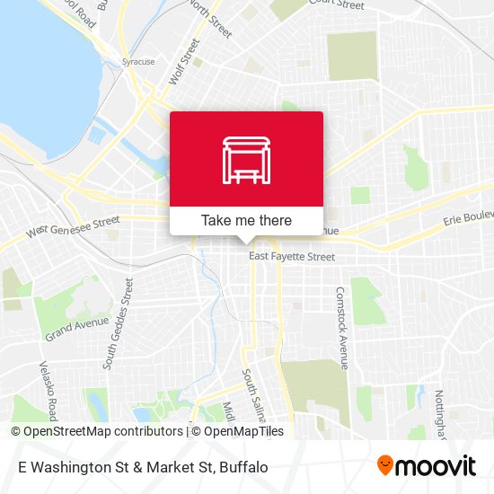 E Washington St & Market St map