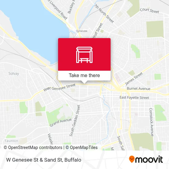 W Genesee St & Sand St map